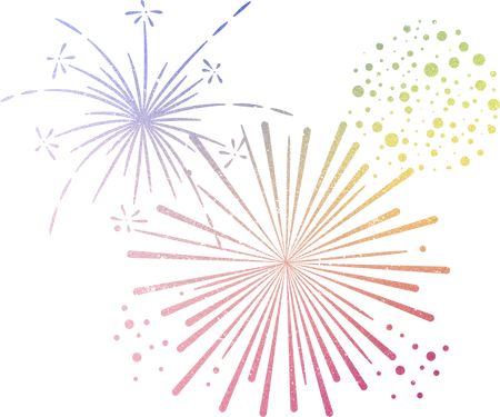 Glowing Gradient NYE Various Hand Drawn Group Firework