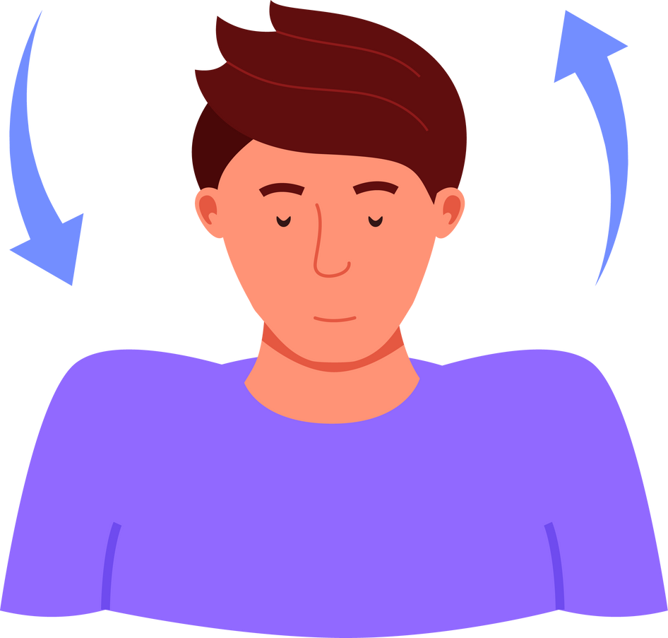 Shoulder shrugging exercise. Neck tension relaxation icon